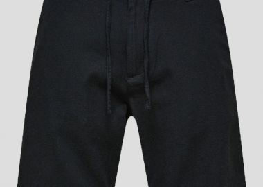 SELECTED HOMME Ανδρικό Μαύρο Regular Brody Linen Shorts - SELECTED HOMME - 