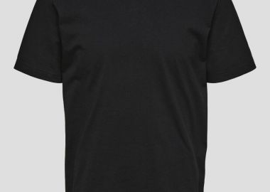 SELECTED HOMME Ανδρικό Μαύρο Short Sleeved Relaxed T-Shirt In Black - SELECTED HOMME - 