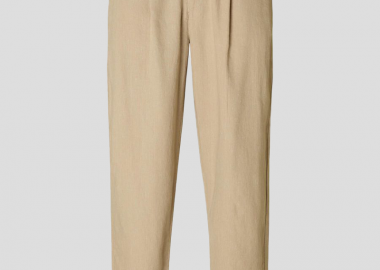 SELECTED HOMME Ανδρικό Μπεζ Cropped Relaxed Fit Trousers - SELECTED HOMME - 