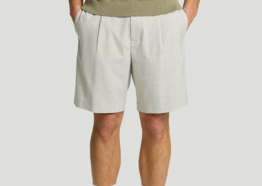 SELECTED HOMME Ανδρικό Μπεζ Drawstring Shorts - SELECTED HOMME - 