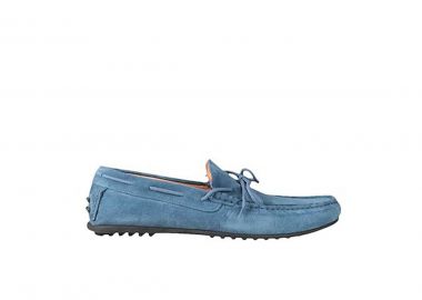 SELECTED HOMME Ανδρικό Μπλε Blue Suede Loafers - SELECTED HOMME - 