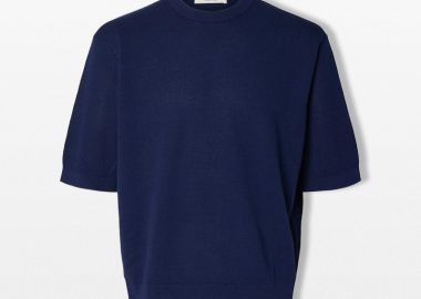 SELECTED HOMME Ανδρικό Μπλε Crew Neck T-Shirt - SELECTED HOMME - 