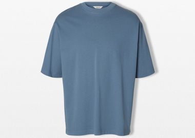 SELECTED HOMME Ανδρικό Μπλε Crewneck T-Shirt - SELECTED HOMME - 