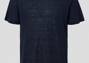 SELECTED HOMME Ανδρικό Μπλε Linen T-shirt - SELECTED HOMME - 