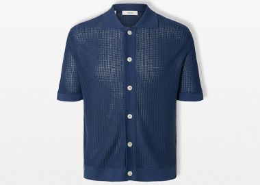 SELECTED HOMME Ανδρικό Μπλε Short Sleeved Cardigan - SELECTED HOMME - 