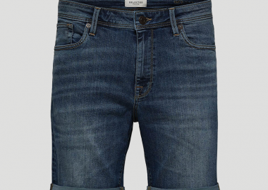 SELECTED HOMME Ανδρικό Μπλε Super Stretch Shorts - SELECTED HOMME - 