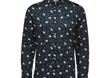 SELECTED HOMME Ανδρικό Πολύχρωμο Button-Down Formal Linen Shirt - SELECTED HOMME - 