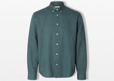 SELECTED HOMME Ανδρικό Πράσινο Long Sleeved Shirt - SELECTED HOMME - 