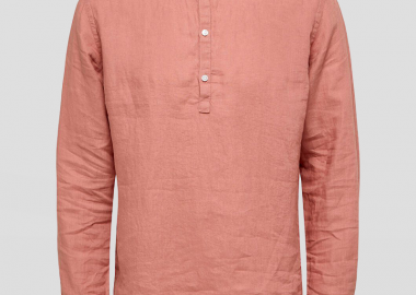 SELECTED HOMME Ανδρικό Ροζ Ash Rose Linen Shirt - SELECTED HOMME - 