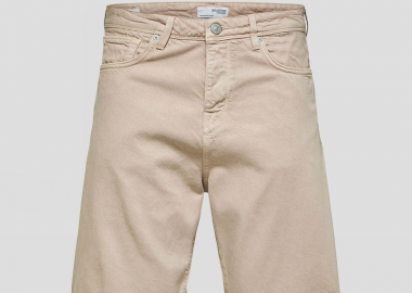 SELECTED HOMME Ανδρικό Ροζ Wide Fit Denim Shorts - SELECTED HOMME - 