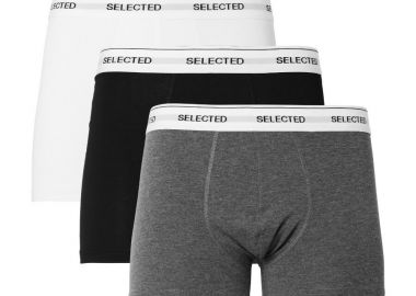 Selected Liam 3-Pack Ανδρικά Εσώρουχα 16094662 Ασπρόμαυρο - Selected - 