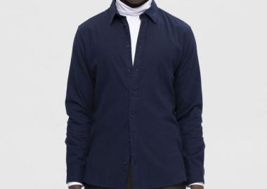 Selected Owen Ανδρικό Flannel Overshirt Πουκάμισο 16091358 Σκούρο Μπλέ - Selected - 