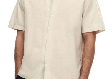 Selected Relax Κοντομάνικο Linen Πουκάμισο 16092978 Μπέζ - Selected - 