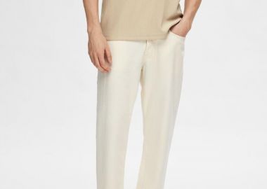 Selected Slh180 Relaxcrop Hemp Ανδρικό Παντελόνι 16093771 Κρέμ - Selected - 