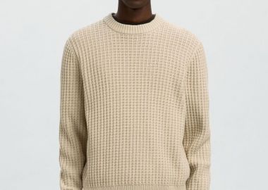 Selected Tom Ανδρικό Structure Crewneck Πλεκτό 16099207 Εκρου - Selected - 
