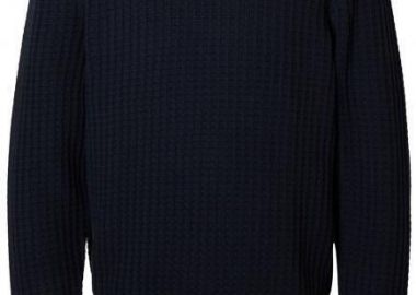 Selected Tom Ανδρικό Structure Crewneck Πλεκτό 16099207 Σκούρο Μπλέ - Selected - 