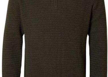 Selected Tom Ανδρικό Structure Half Zip Πλεκτό 16099208 Χακί - Selected - 