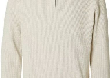 Selected Tom Ανδρικό Structure Half Zip Πλεκτό 16099208 Εκρου - Selected - 