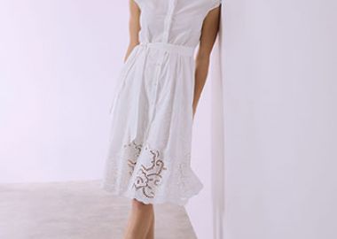 Σεμιζιέ φόρεμα βαμβακερό με πιέτες SQ7614.8305+1 - Celestino - 