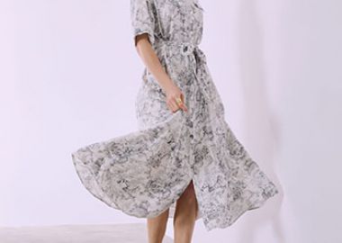 Σεμιζιέ φόρεμα εμπριμέ με ζώνη SQ7633.8210+2 - Celestino - 