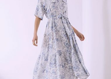 Σεμιζιέ φόρεμα εμπριμέ με ζώνη SQ7633.8210+3 - Celestino - 