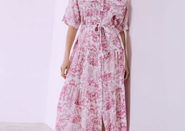 Σεμιζιέ φόρεμα εμπριμέ με ζώνη SQ7633.8210+5 - Celestino - 