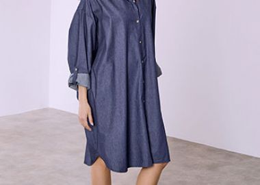 Σεμιζιέ φόρεμα με denim όψη SQ7639.8102+1 - Celestino - 