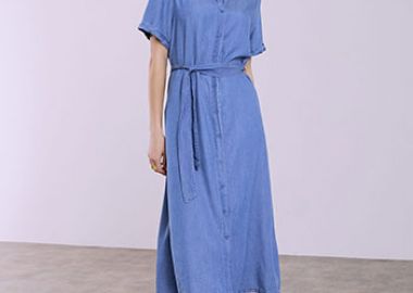 Σεμιζιέ φόρεμα με denim όψη SQ9844.8138+3 - Celestino - 