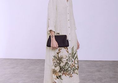 Σεμιζιέ φόρεμα με εμπριμέ τελείωμα SQ7830.8378+3 - Celestino - 