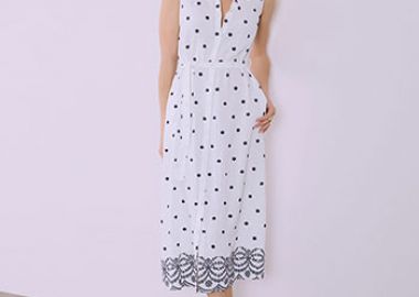 Σεμιζιέ φόρεμα με κεντητά λουλούδια SQ7948.8267+1 - Celestino - 