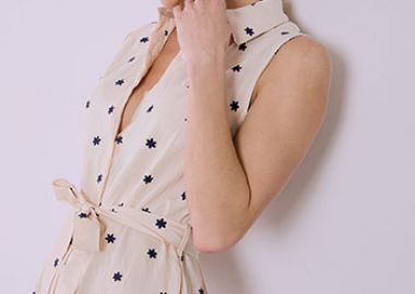 Σεμιζιέ φόρεμα με κεντητά λουλούδια SQ7948.8267+3 - Celestino - 