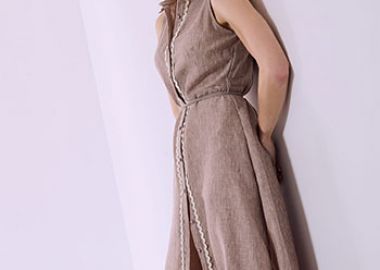 Σεμιζιέ φόρεμα με λινό SQ7578.8619+1 - Celestino - 