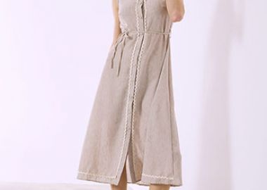 Σεμιζιέ φόρεμα με λινό SQ7578.8619+2 - Celestino - 