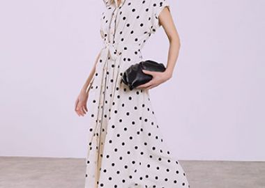 Σεμιζιέ φόρεμα μίντι πουά SQ7633.8009+1 - Celestino - 