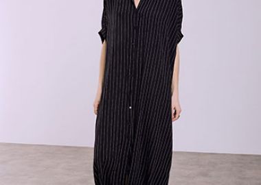 Σεμιζιέ φόρεμα ριγέ oversized SQ7948.8293+1 - Celestino - 