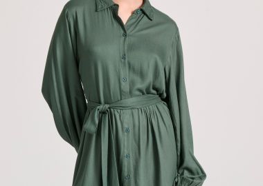 Σεμιζιέ μίνι φόρεμα με μπροστινό κόμπο - FUNKY BUDDHA - 