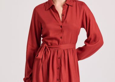 Σεμιζιέ μίνι φόρεμα με μπροστινό κόμπο - FUNKY BUDDHA - 