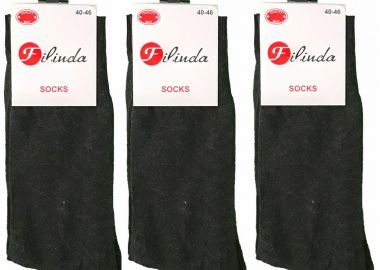 Σετ 3 Τεμ Ανδρική Αθλητική Κάλτσα Πετσετέ Ανθρακί Ανθρακί - Filinda - 