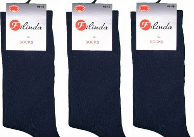 Σετ 3 Τεμ Ανδρική Αθλητική Κάλτσα Πετσετέ Μπλε Μπλε σκούρο - Filinda - 
