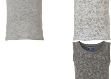 Σετ 3 τμχ (φανελάκια) με εμπριμέ μοτίβο - ΜΕΛΑΝΖΕ 39-2182 - energiers - 