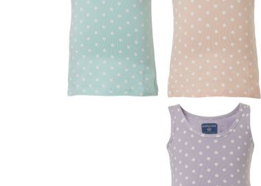 Σετ 3 τμχ -Φανελάκια αμάνικα με πουά μοτίβο 39-4476 - energiers - 