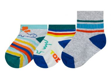 Σετ 3 ζεύγη κάλτσες μονόχρωμες για αγόρι - ΜΕΛΑΝΖΕ 40-0456 - energiers - 