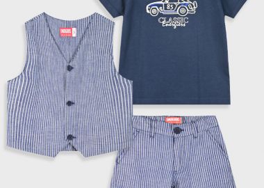 Σετ 3τμχ για αγόρι - Ριγέ 12-225102-0 - energiers - 