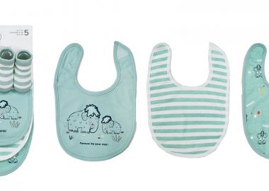 Σετ 5τμχ Σαλιάρες Interlock Και Καλτσάκια Polycotton Mammoth 26 Green Dimcol - DimCol - 