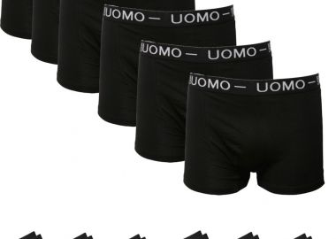Σετ 6 Ανδρικά Boxer Uomo Και 6 Casual Ανδρικές Κάλτσες Multipack Μαύρο Μαύρο - Filinda - 