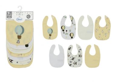 Σετ 7τμχ Σαλιάρες Polycotton Με Αδιάβροχη Επένδυση Balloon 09 Yellow Dimcol - DimCol - 