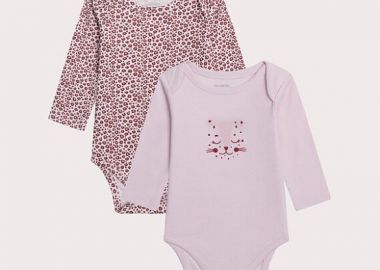 Σετ Βρεφικά Φορμάκια για Κορίτσια Lilac Leopard 2 τμχ ΡΟΖ - DPAM - 