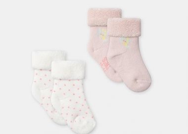 Σετ Βρεφικές Κάλτσες για Κορίτσια Cosy Girl 2 τμχ ΡΟΖ - SERGENT MAJOR - 