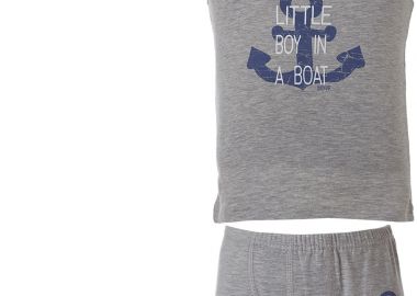 Σετ φανελάκι με φαρδιά τιράντα και μπόξερ -σχέδιο άγκυρα - ΜΕΛΑΝΖΕ 39-2902 - energiers - 