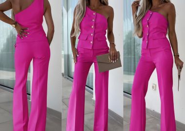 Σετ Γιλέκο Παντελόνι Flora Φουξ - Amelie's - 